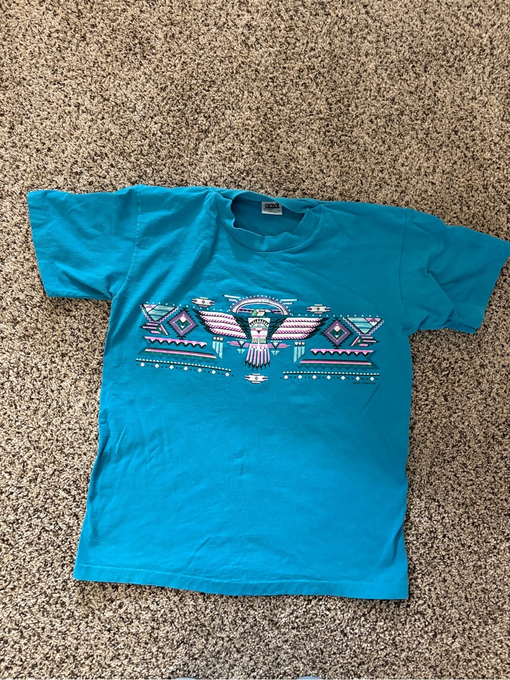 Vintage Tee with Southwestern Eagle Graphic